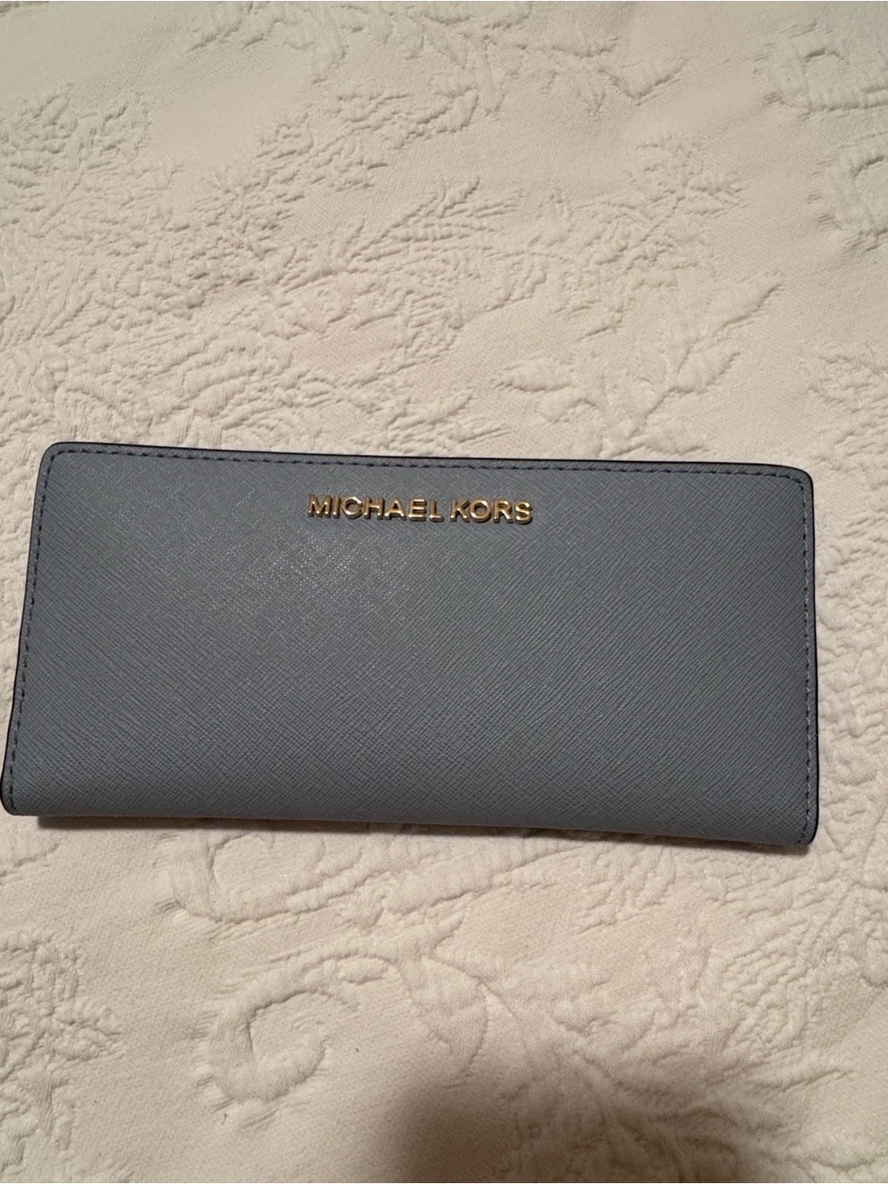 Michael Kors Light Blue with Navy Interior Saffiano Wallet